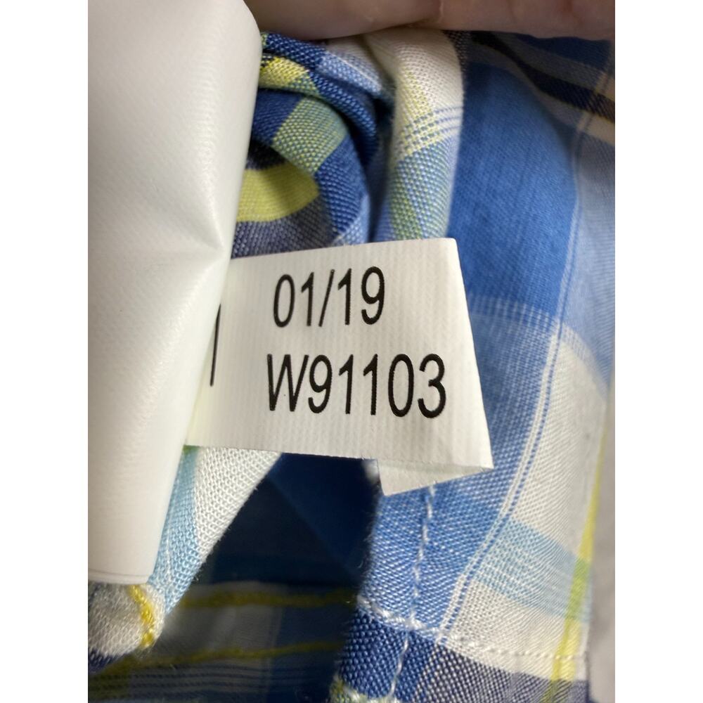 NWT Nautica Blue Sail Men XXL Blue Plaid Button Down Shirt Classic Fit Stretch C - Picture 8 of 8